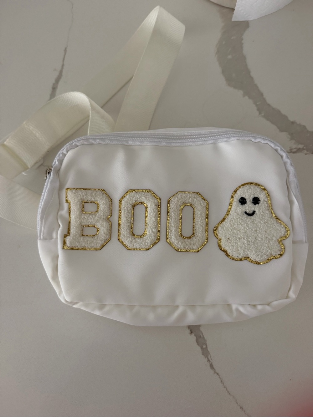 White "BOO" Ghost Crossbody Bag